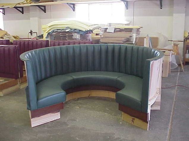 Curved discount dining booth